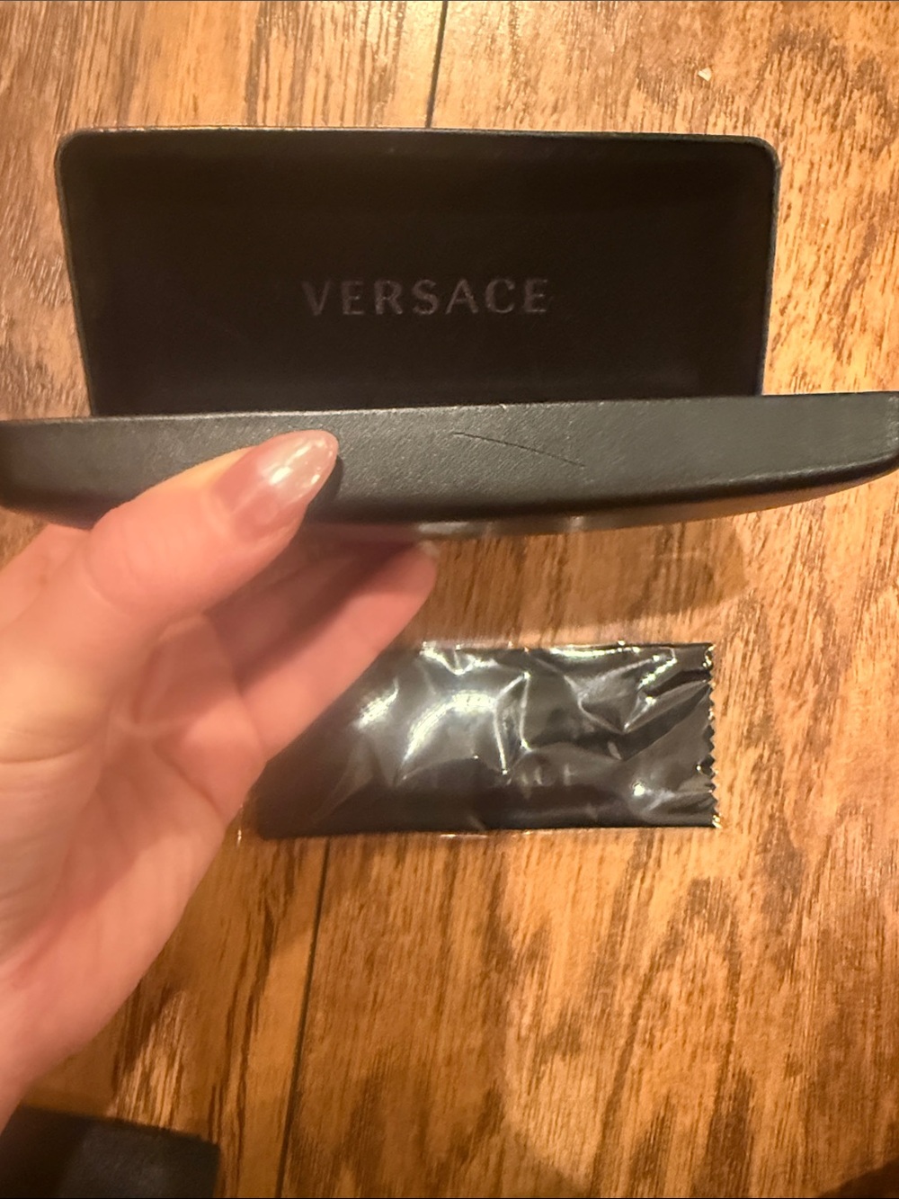 Versace Black Sunglasses Case with Matching Black Cloth